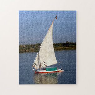 Felucca zeilen langs de Nijl - Aswan, Egypte Legpuzzel