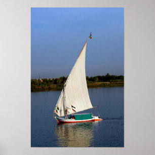Felucca zeilen langs de Nijl - Aswan, Egypte Poster
