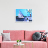 Felucca's op de Nijl Schilderij van Alfred Fox Canvas Afdruk (Insitu (Woonkamer))