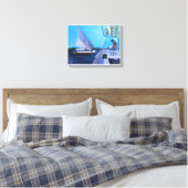 Felucca's op de Nijl Schilderij van Alfred Fox Canvas Afdruk (Insitu (Slaapkamer))