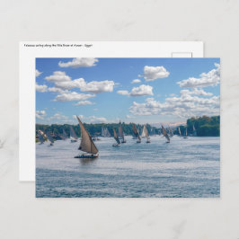 Feluccas varen langs de Nijl - Aswan, Egypte Briefkaart