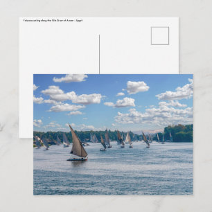 Feluccas varen langs de Nijl - Aswan, Egypte Briefkaart