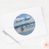 Feluccas varen langs de Nijl - Aswan, Egypte Ronde Sticker (Envelop)