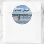 Feluccas varen langs de Nijl - Aswan, Egypte Ronde Sticker (Tas)