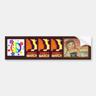 Fem bumbersticker, vrouwenmars, plus - bumpersticker