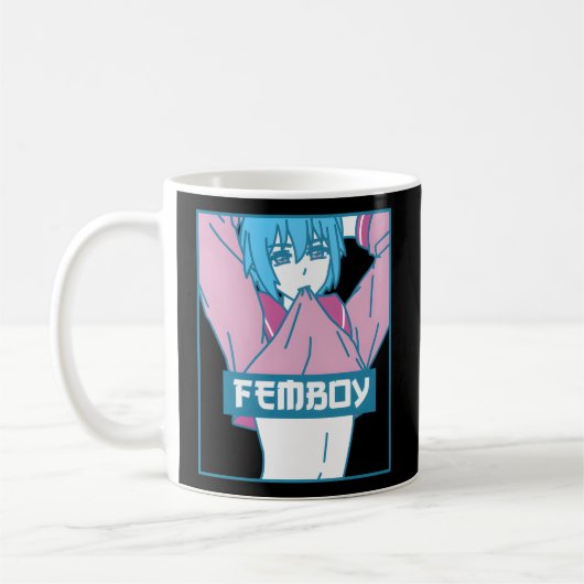 Fem Esthetische Pastel Yaoi Anime Crossdressing Koffiemok (Links)