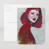 Fem Portrait - Rood Briefkaart (Voorkant / Achterkant)