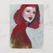 Fem Portrait - Rood Briefkaart (Voorkant)