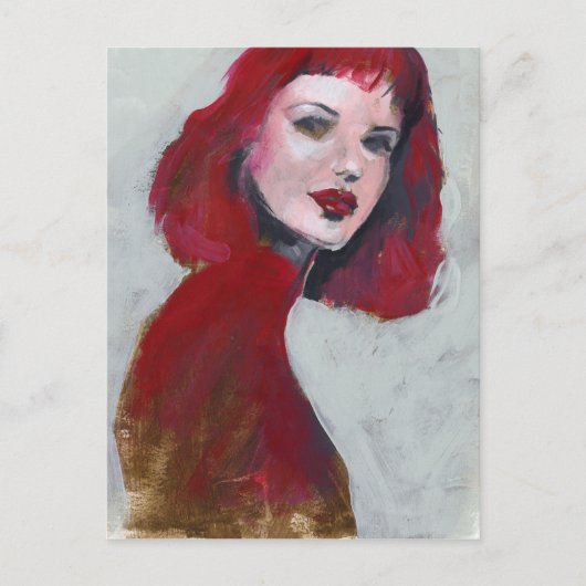Fem Portrait - Rood Briefkaart (Voorkant)