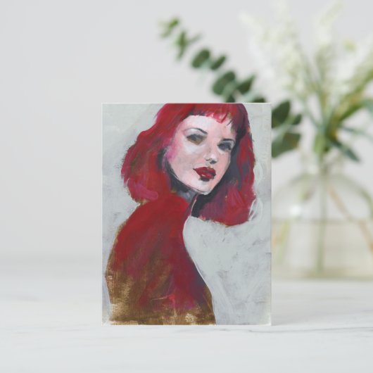 Fem Portrait - Rood Briefkaart (Staand voorkant)