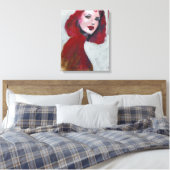 Fem Portrait - Rood Canvas Afdruk (Insitu (Slaapkamer))