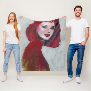 Fem Portrait - Rood Fleece Deken