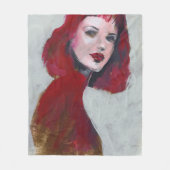 Fem Portrait - Rood Fleece Deken (Voorkant)