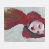 Fem Portrait - Rood Fleece Deken (Voorkant (Horizontaal))