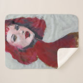 Fem Portrait - Rood Sherpa Deken (Voorkant (horizontaal))