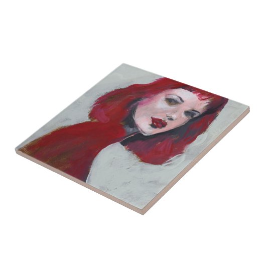 Fem Portrait - Rood Tegeltje (Zijkant)