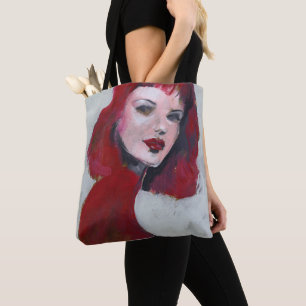 Fem Portrait - Rood Tote Bag