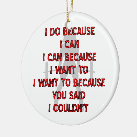 Fem Weightlift dat ik doe omdat je zei dat het nie Keramisch Ornament (Links)