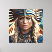 Female Aztec Warrior Canvas Afdruk (Voorkant)