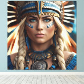 Female Aztec Warrior Canvas Afdruk (Insitu (Houten vloer))
