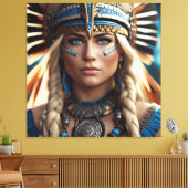 Female Aztec Warrior Canvas Afdruk (Insitu (Woonkamer))