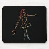 Female Badminton Player Sketch Shuttle Game For Gi Muismat (Voorkant)