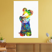 Female Basketball Player Canvas Afdruk (Insitu (Woonkamer))