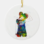 Female Basketball Player Keramisch Ornament (Voorkant)