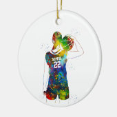 Female Basketball Player Keramisch Ornament (Links)
