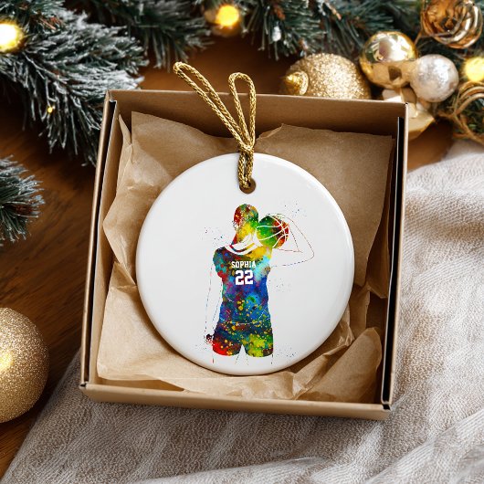 Female Basketball Player Keramisch Ornament