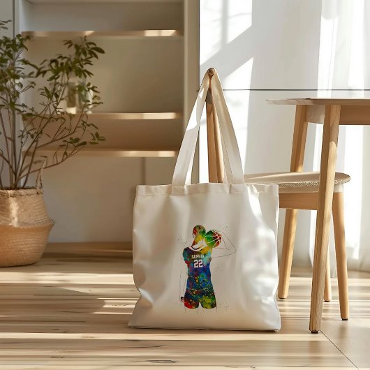 Female Basketball Player Tote Bag