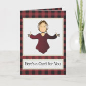 Female Cartoon Funny Thank You Christmas Gift Kaart (Voorkant)