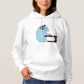Female cute blue programming monster hoodie (Voorkant)