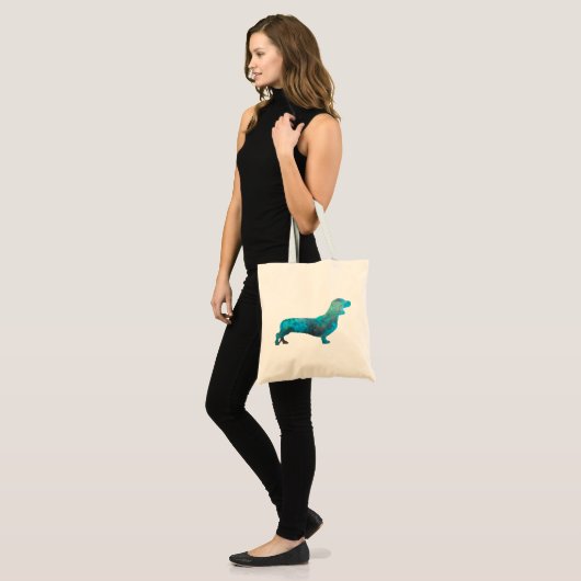 Female Dachshund in watercolor Tote Bag (Voorkant (model))