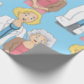 Female Doctor with Senior Woman Patient Cadeaupapier (Hoek)