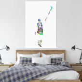 Female Field Hockey Player Canvas Afdruk (Insitu (Slaapkamer))