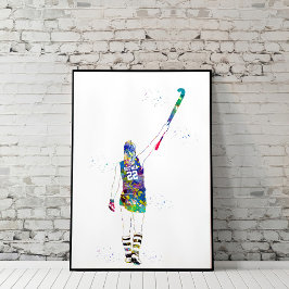 Female Field Hockey Player Poster