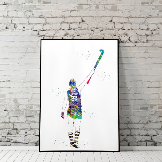 Female Field Hockey Player Poster