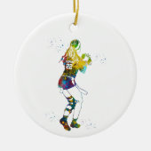 Female Flag Football Player Keramisch Ornament (Voorkant)