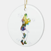 Female Flag Football Player Keramisch Ornament (Links)