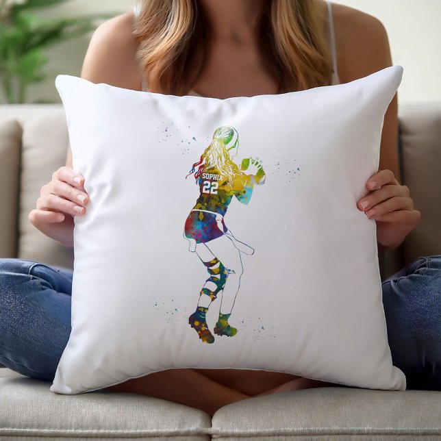 Female Flag Football Player Kussen (Creator heeft geüpload)