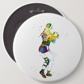 Female Flag Football Player Ronde Button 6,0 Cm (Voorkant /achterkant)