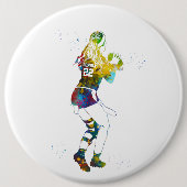 Female Flag Football Player Ronde Button 6,0 Cm (Voorkant)