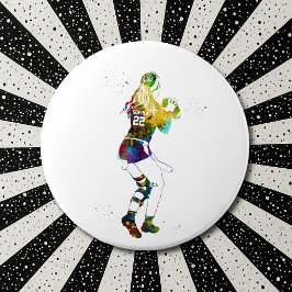 Female Flag Football Player Ronde Button 6,0 Cm