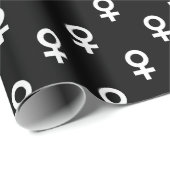 female gender symbol black white cadeaupapier (Rol Hoek)