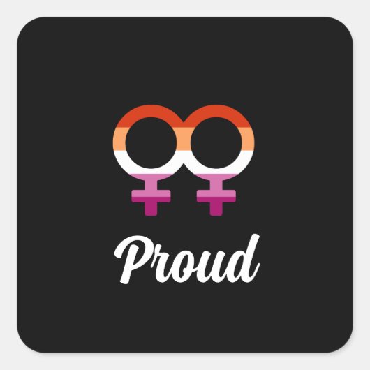 Female Glyphs - Lesbian Pride Vierkante Sticker (Voorkant)