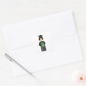 Female Graduate Vierkante Sticker