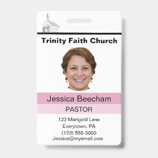 Female Pastor Custom ID Badge (Voorzijde)