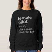 Female Pilot Definition  Aviation Trui (Voorkant)