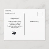 Female Pilot Portrait Fun Kawaii Aviation Birthday Briefkaart (Achterkant)